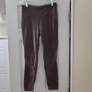 Athleta Plum High-Rise Leggings With Lace Inserts